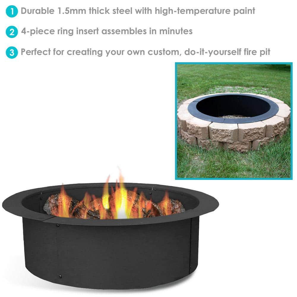 Sunnydaze Decor 39 in Dia x 10 in H Round Steel Wood Burning Fire Pit Ring Liner