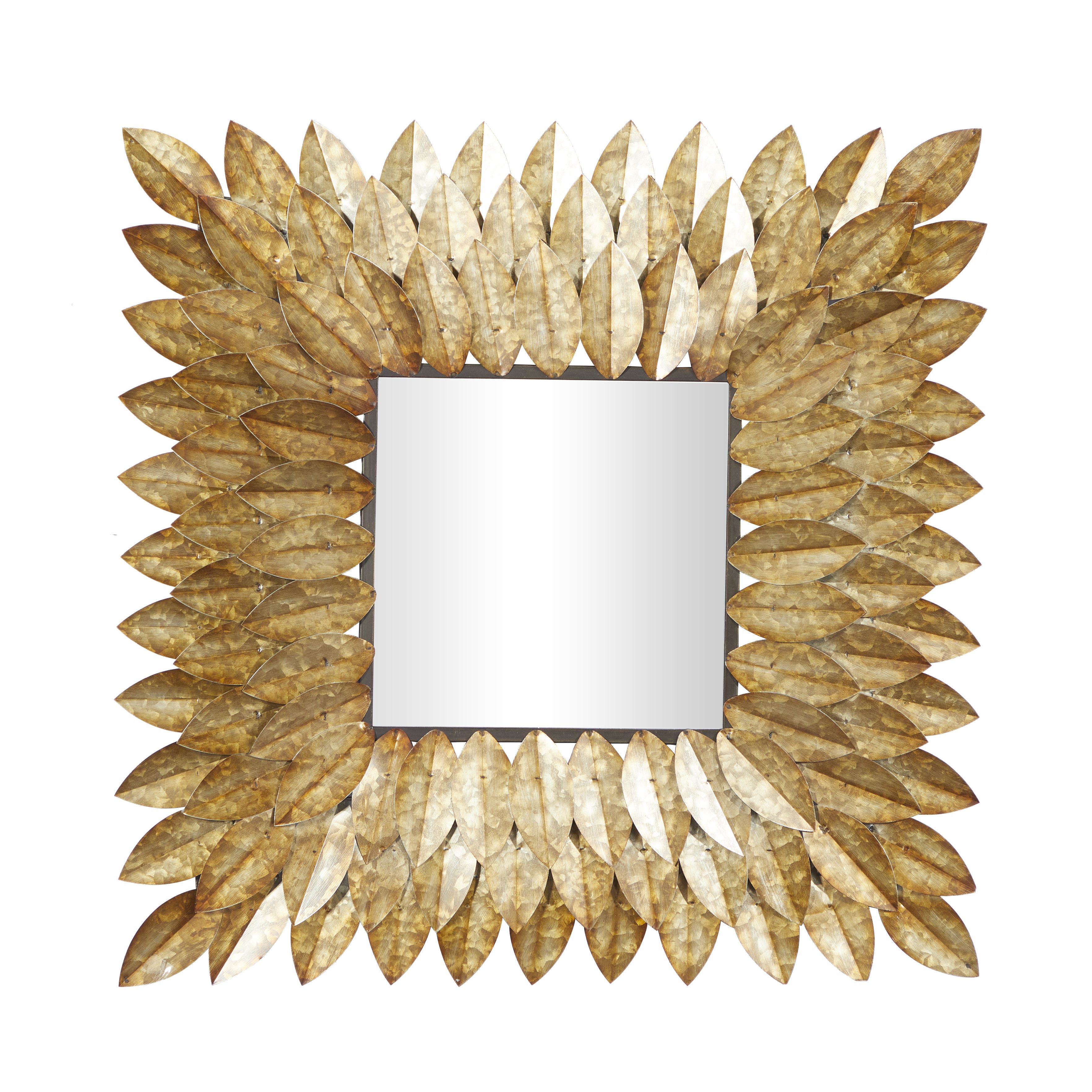 Brown Rustic Metal Wall Mirror 30 x 30