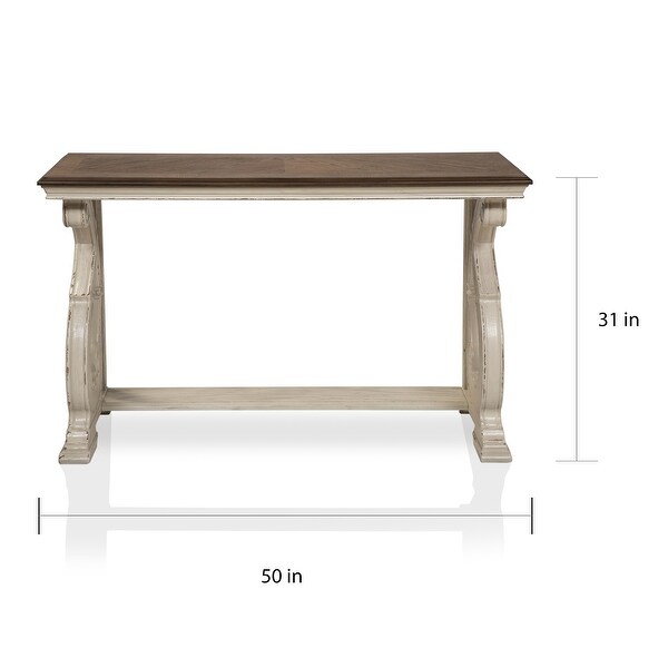 Furniture of America Roah Rustic Wood 50-inch 1-shelf Sofa Table