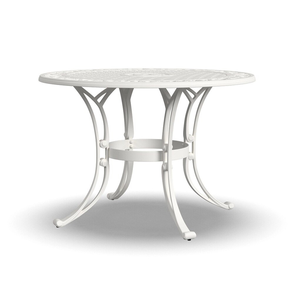 Homestyles Sanibel White Aluminum Outdoor Dining Table   42\