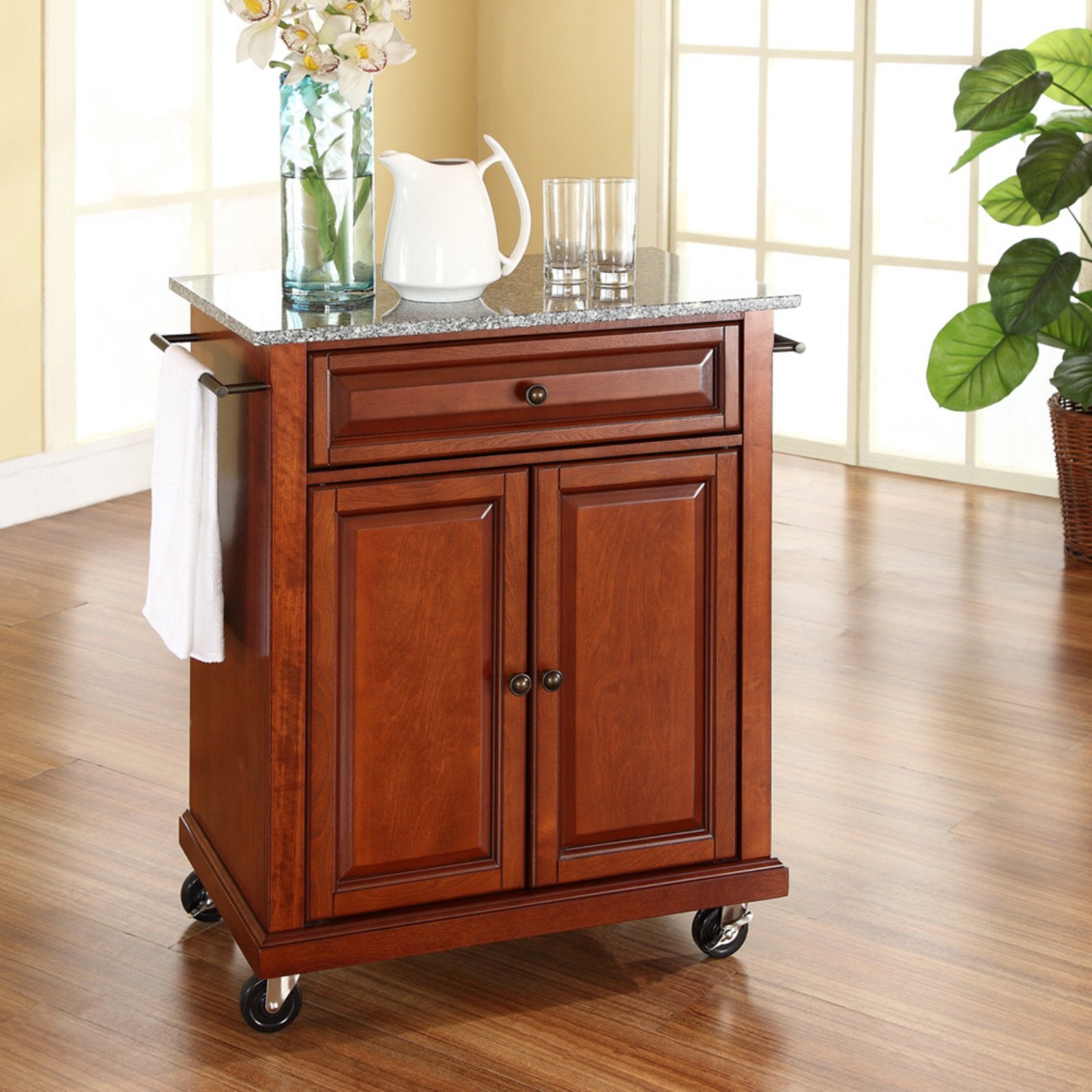 Crosley Solid Granite Top Portable Kitchen Cart/Island