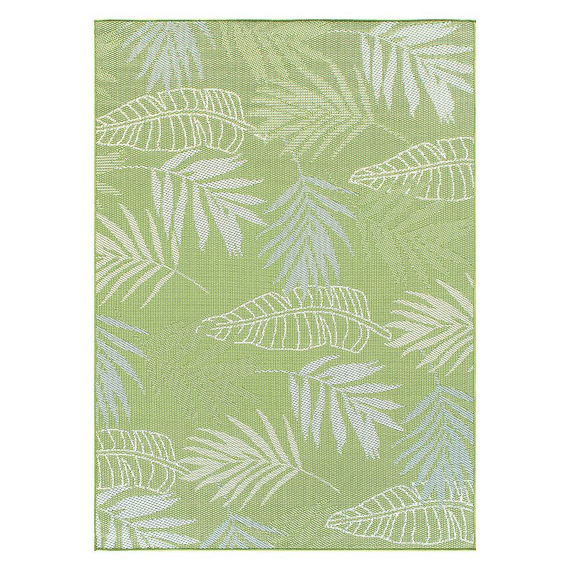 World Rug Gallery Contemporary Floral Leaves Indoor/Outdoor Waterproof Patio Area Rug