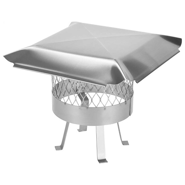 Draft King Ss811u Single 304 Stainless Steel Round Slip In Flue Chimney Cover Hood For 9 5 To 10 5 Inch Diameter Masonry Chimneys