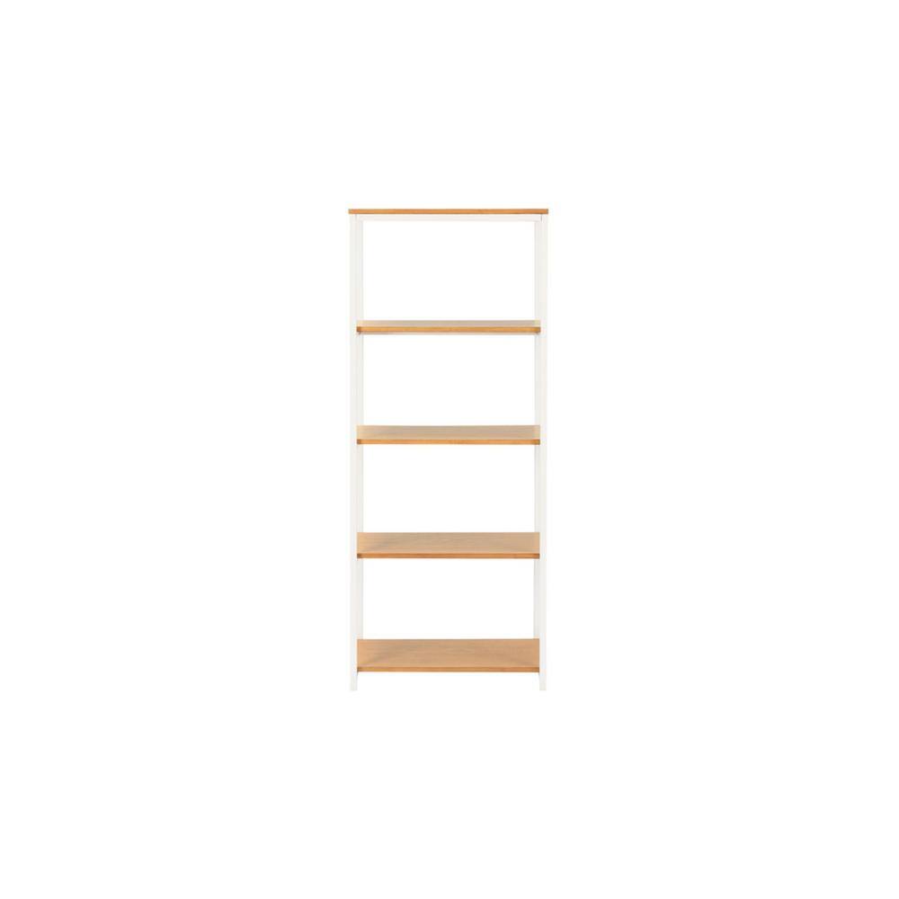 StyleWell Donnelly WhiteNatural 5-shelf Accent Bookcase with Open Back (58 in. H) SR9002WH