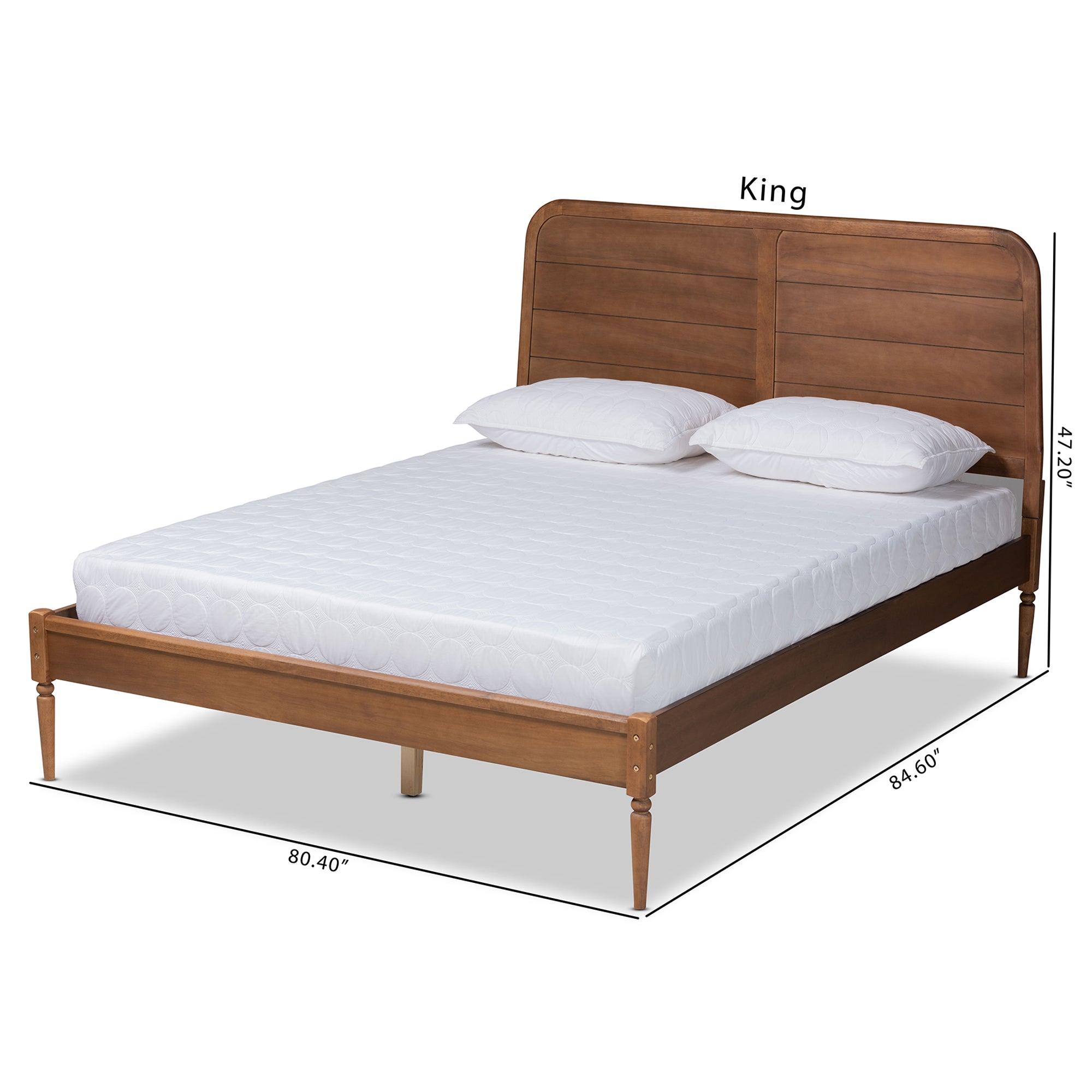 Baxton Studio Kassidy Classic and Traditional Walnut Brown Finished Wood King Size Platform Bed