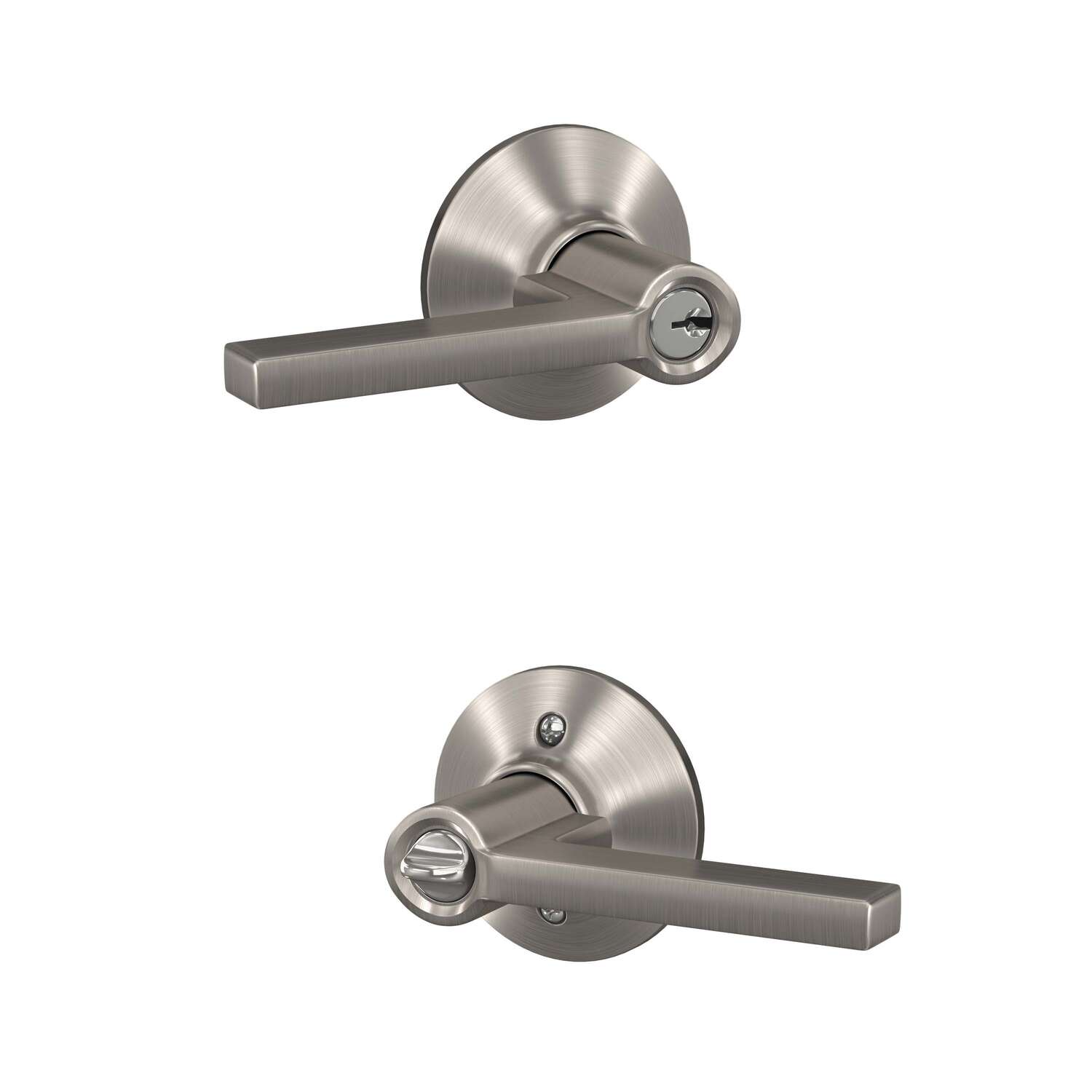 Schlage Latitude Satin Nickel Entry Lever 1-3/4 in.