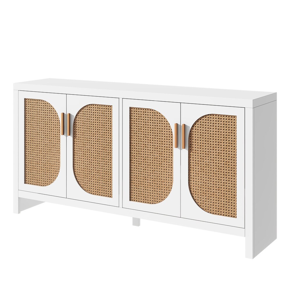 Rattan Storage Cabinet with Adjustable Shelves