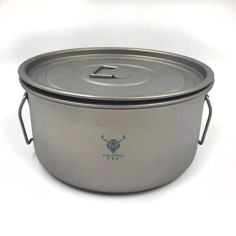 Jukaiwtec Hot Sale Titanium Cooking Cookware Set stockpot High Quality Soup Pot Picnic And Hiking