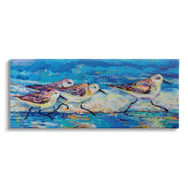 Stupell Industries Sandpipers Walking Beach Shoreline Canvas Wall Art