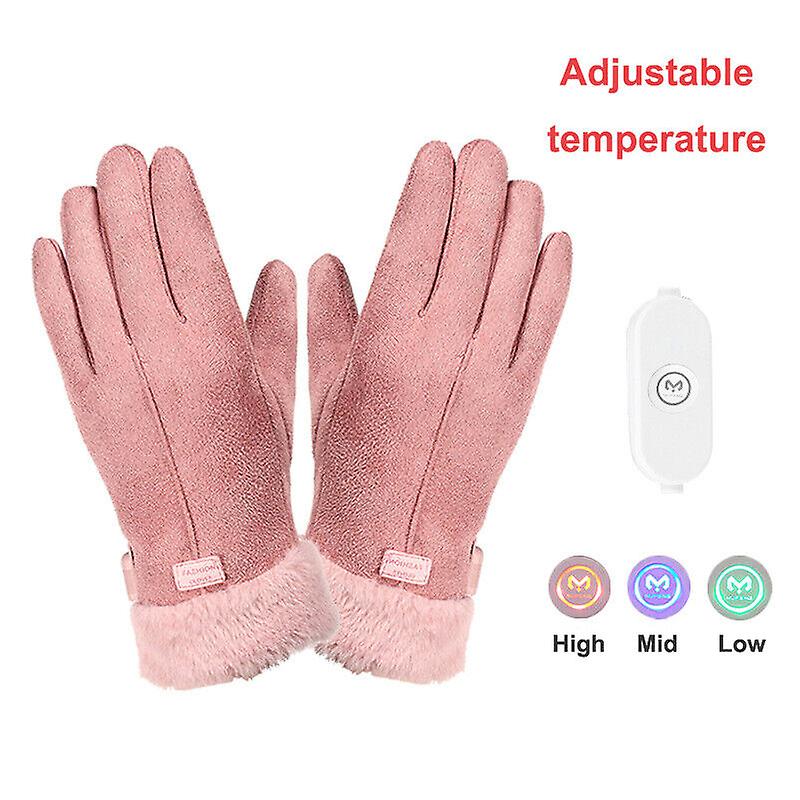 Winter Electric Heated Gloves Usb Heated Ergonomics Soft Ladies Warming Gloves