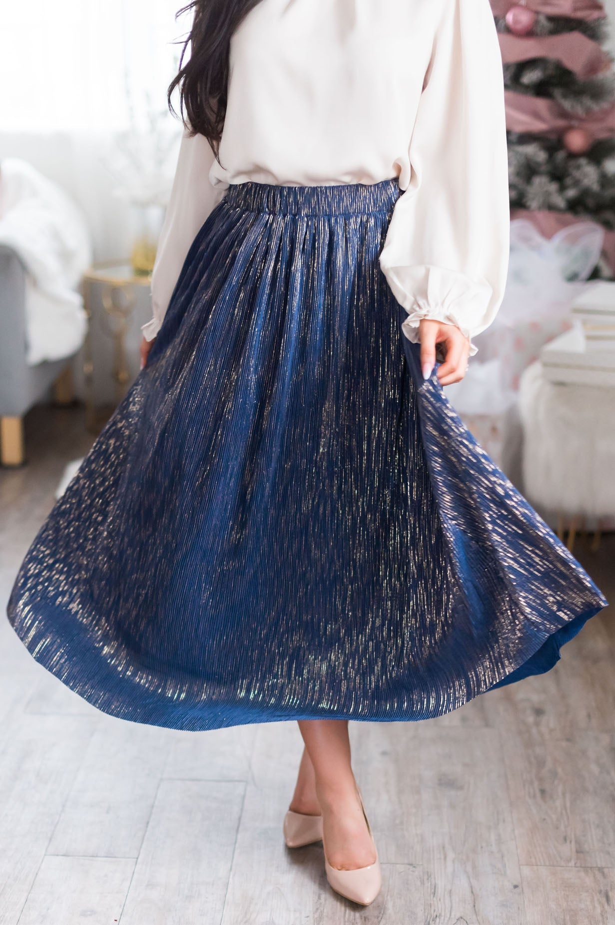 Wish Upon A Star Modest Metallic Skirt