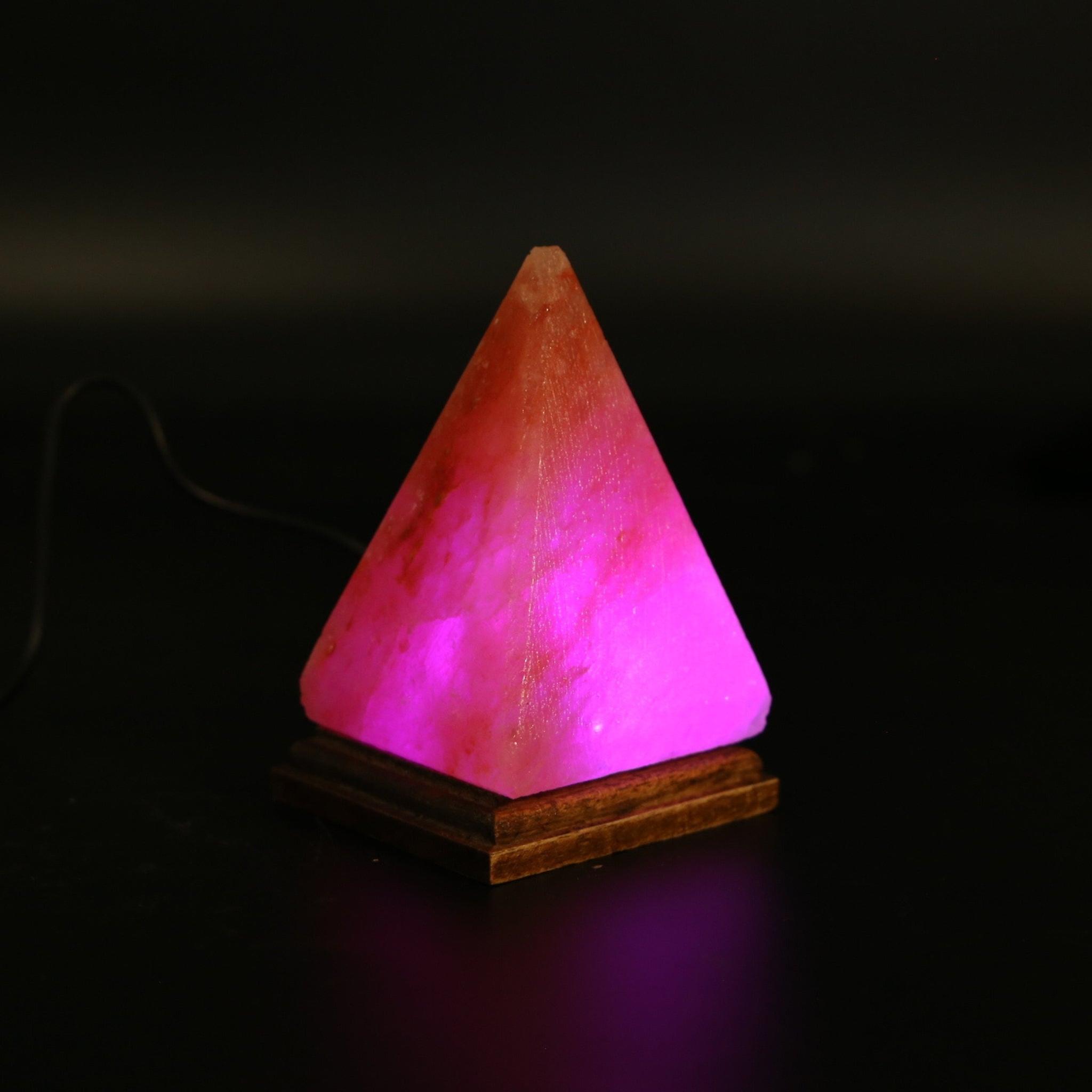 Himalayan salt colour changing usb lamp - pyramid