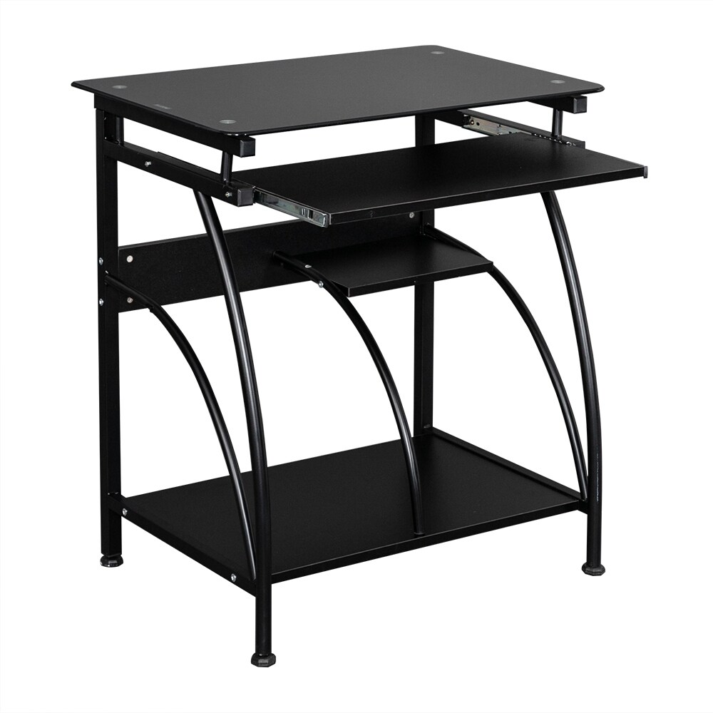Exquisite Integrated Stalinite Computer Desk Black