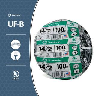 Southwire 100 ft. 142 Gray Solid CU UF-B WG Wire 13054226