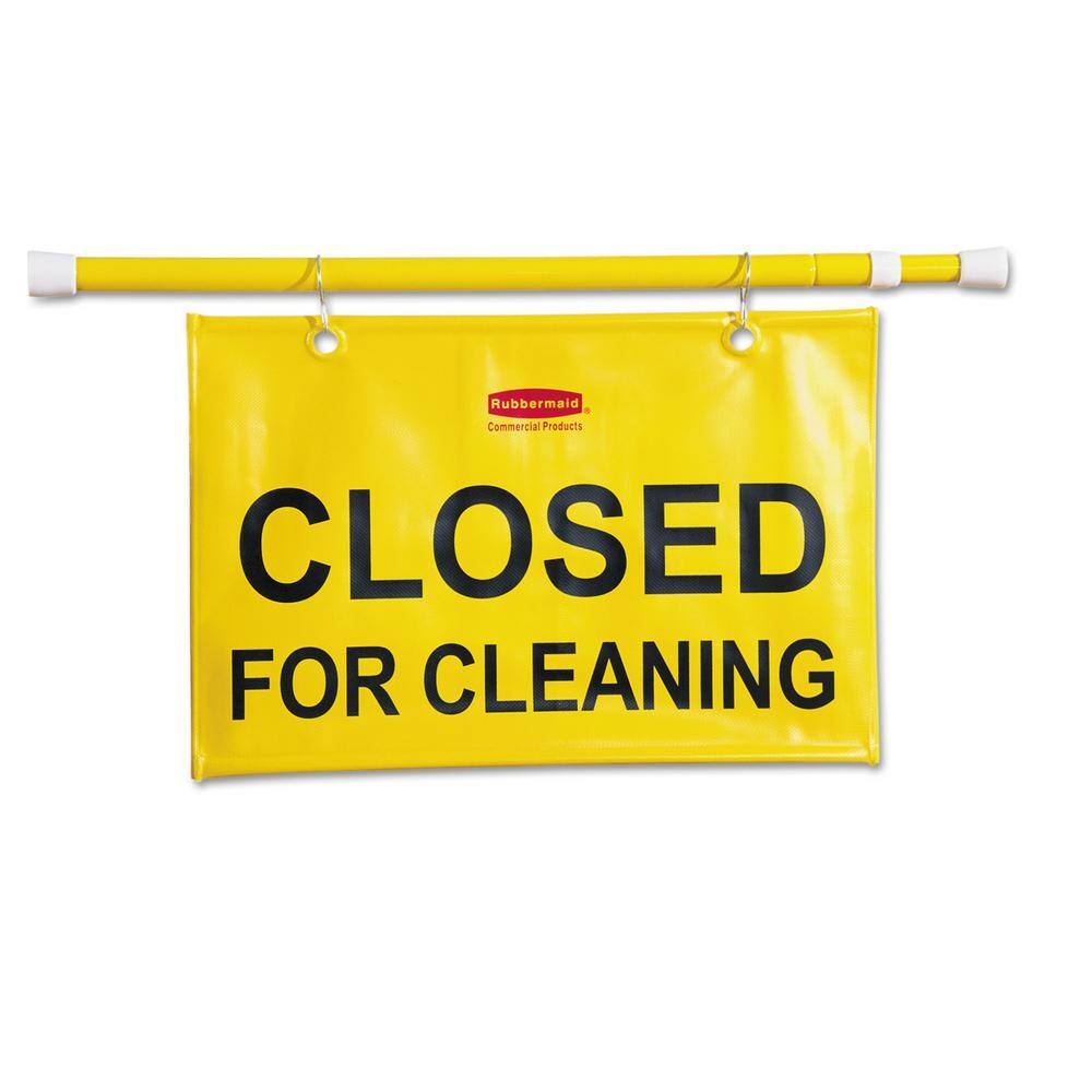 Rubbermaid Commercial Products 50 in. W x 1 in. D x 13 in. H Site Safety Hanging Sign in Yellow RCP9S15YEL