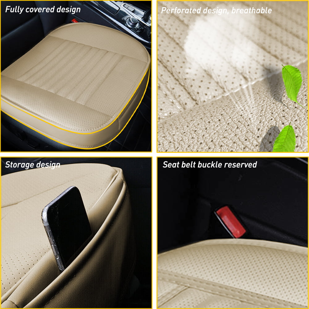 Car Seat Cover Full Surround Universal Cushion， Beige Front and Rear Split Car Seat Cover Auto Interior Accessories