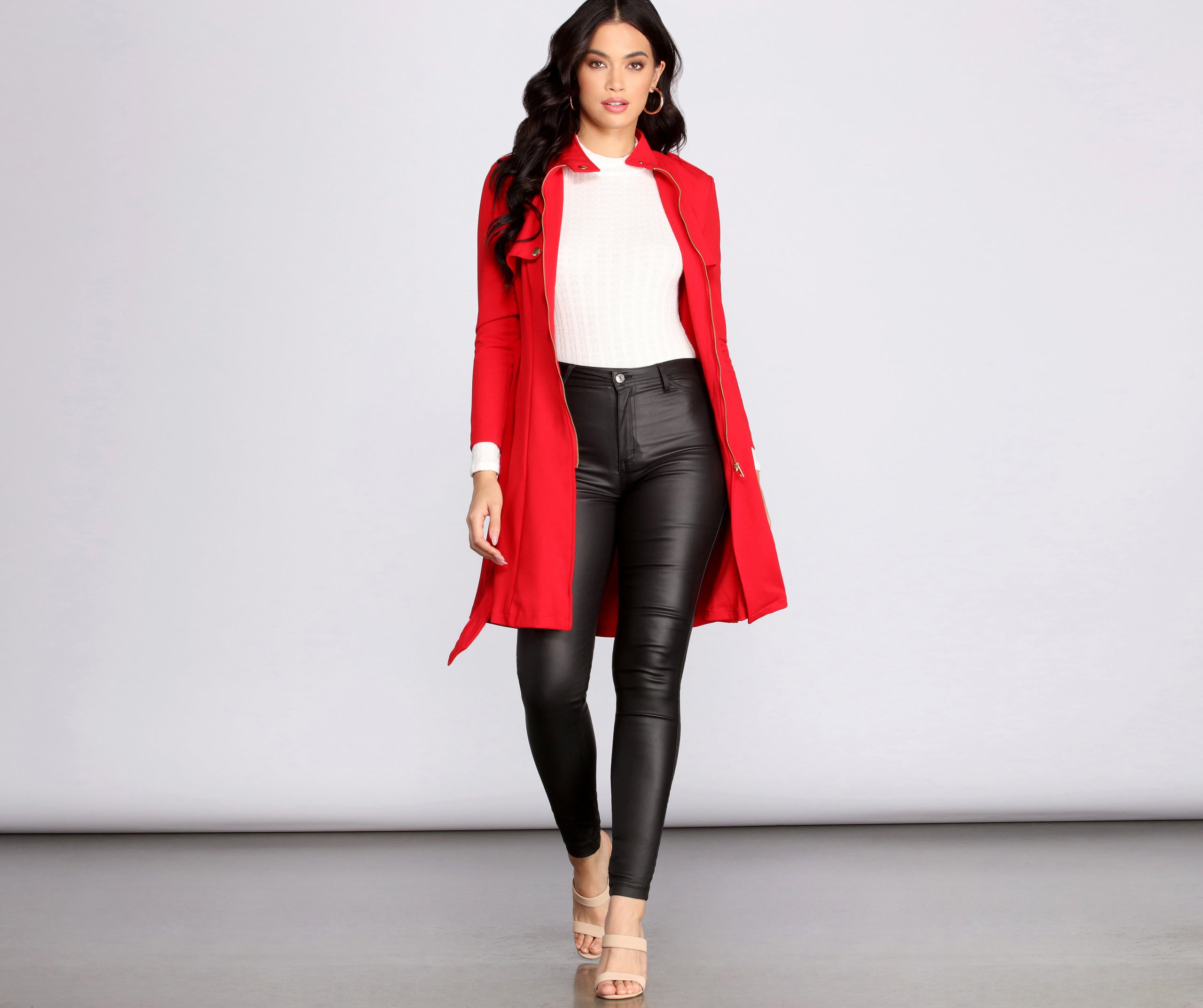 Down To Business Belted Trench Coat