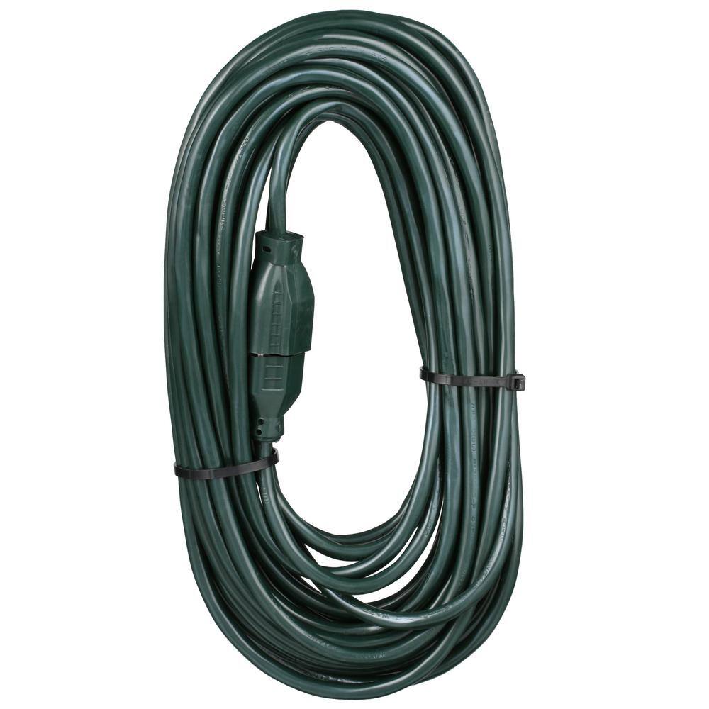 HDX 15 ft. 163 IndoorOutdoor Landscape Extension Cord Green SJTW16315GN