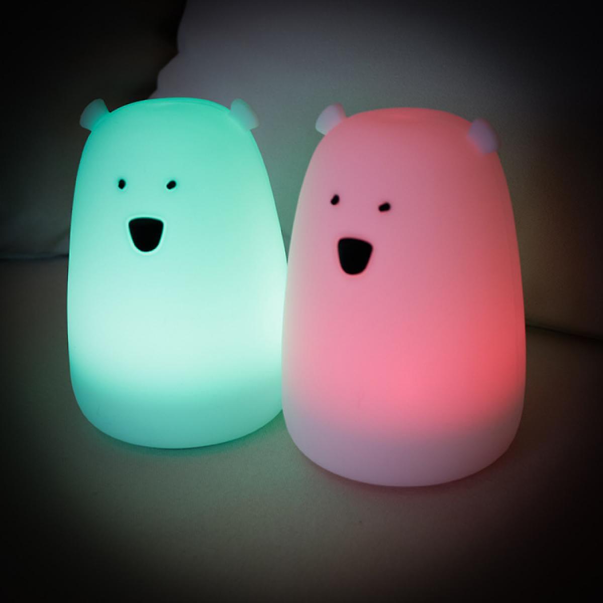 Cute Bear Night Lamp Usb Powered Night Light For Kids Room， Silicone Soft Portable Nightlights，birthday Gifts For Girls And Boys