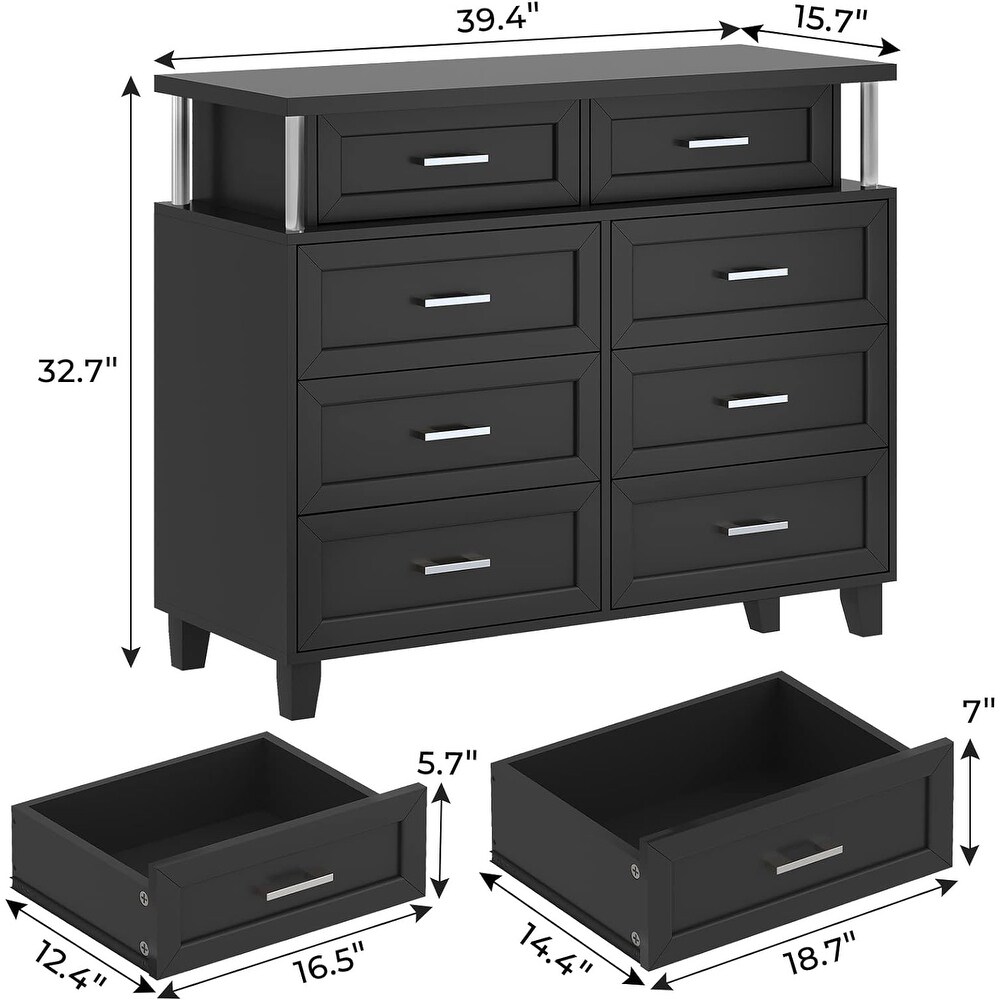 Dresser for Bedroom with 8 Drawer Dresser  Chests of Drawers