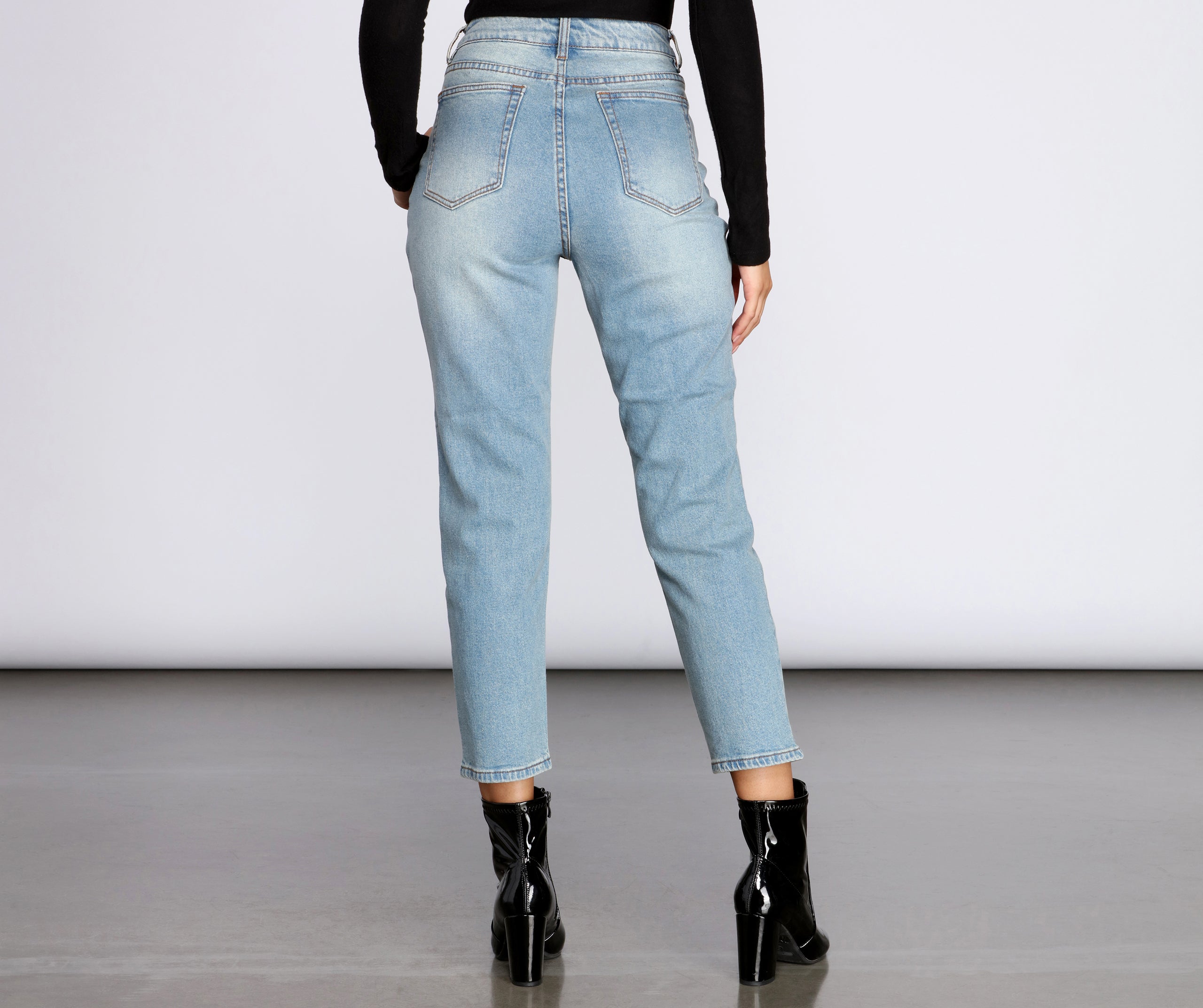 High Rise Straight Leg Jeans