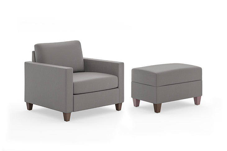 Dylan Gray Armchair and Ottoman