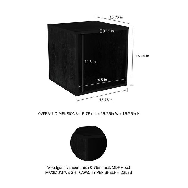 Hastings Home Minimalist Cube End Table - 15.75