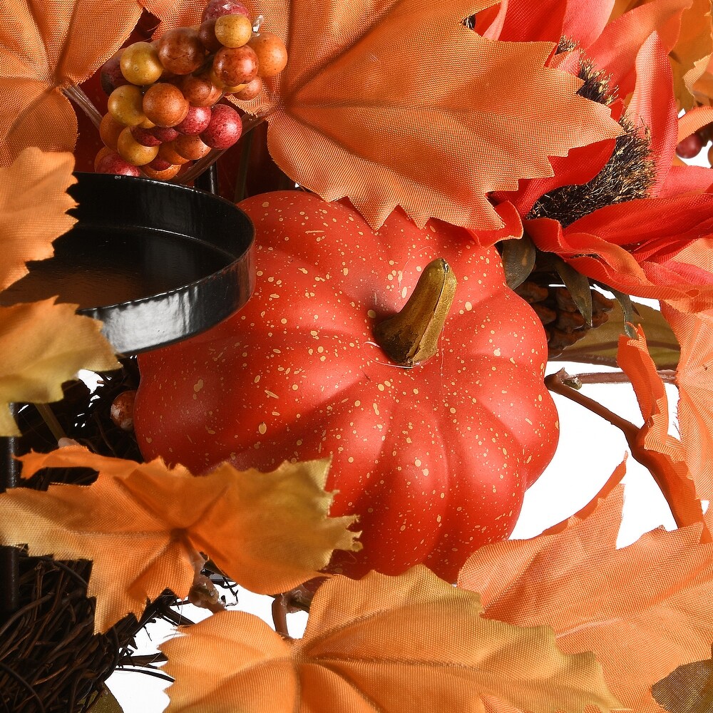 24 inch Harvest Maple Leaf Candleholder   24\