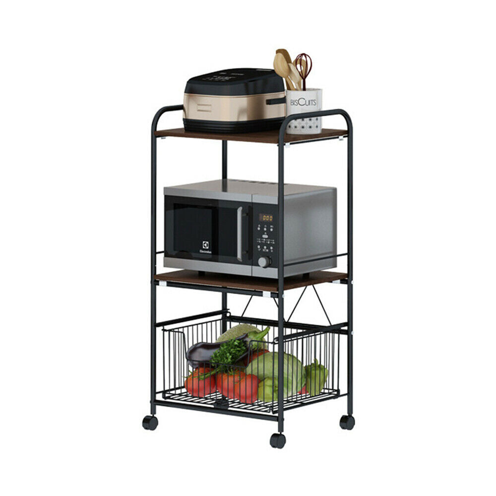 Mkyiongou 3-Tier Kitchen Baker's Rack Microwave Oven Stand Storage Cart Workstation Shelf