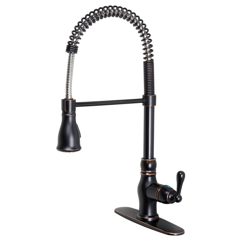 Ultra Faucets UF17105 Oil Rubbed Bronze Finish Single-Handle Kitchen Faucet With Pull-Down Spray