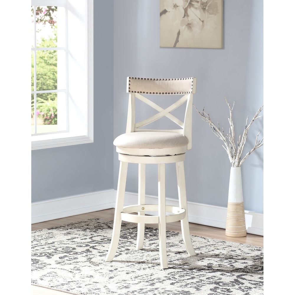 New Classic Furniture Cranford Antique White Swivel Stool