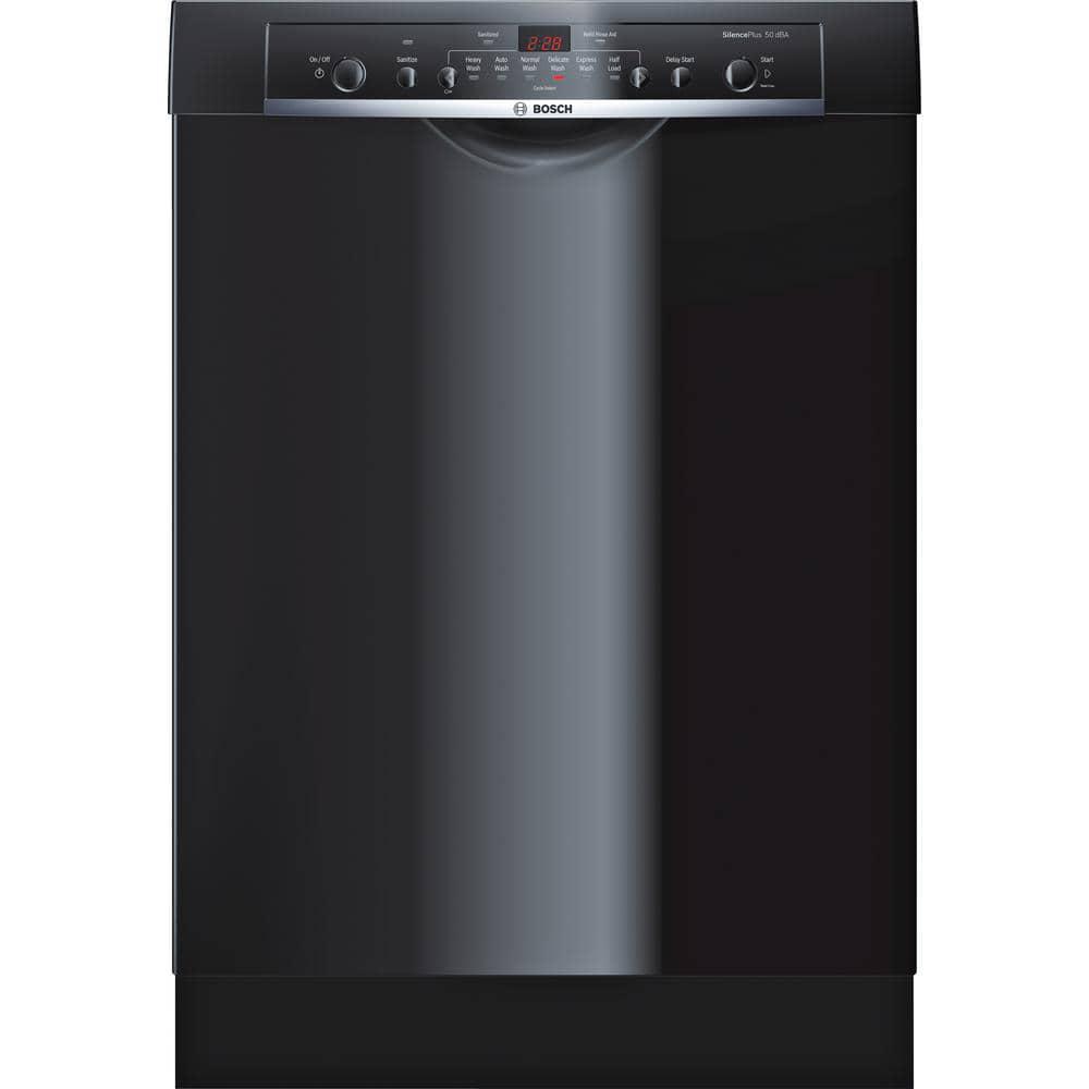 Bosch Ascenta 24 in Black Front Control Tall Tub Dishwasher with Hybrid Stainless Steel Tub 50 dBA