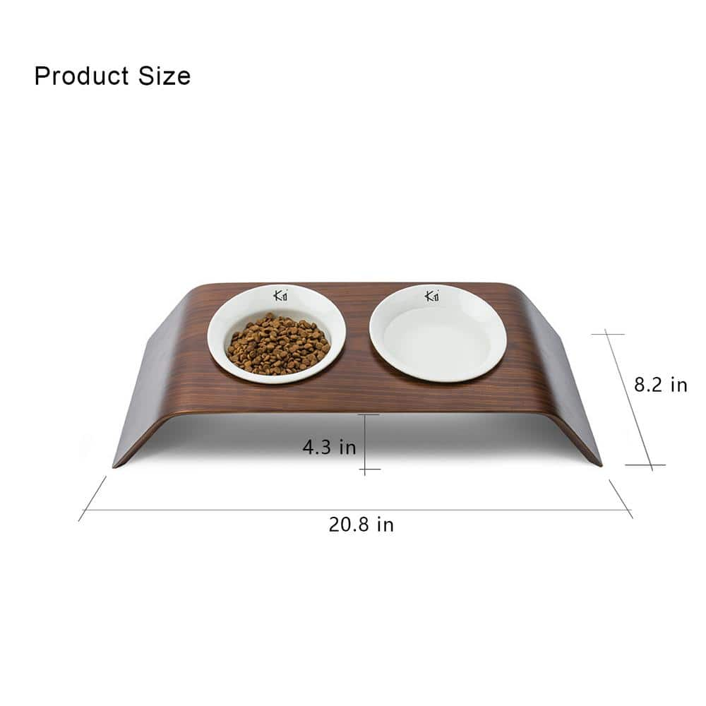 AndMakers K1 CapCap Pet Food Table in Walnut K1-KF-01