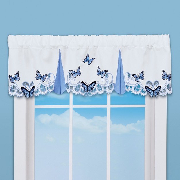 Collections Etc Elegant Butterfly Emb Valance