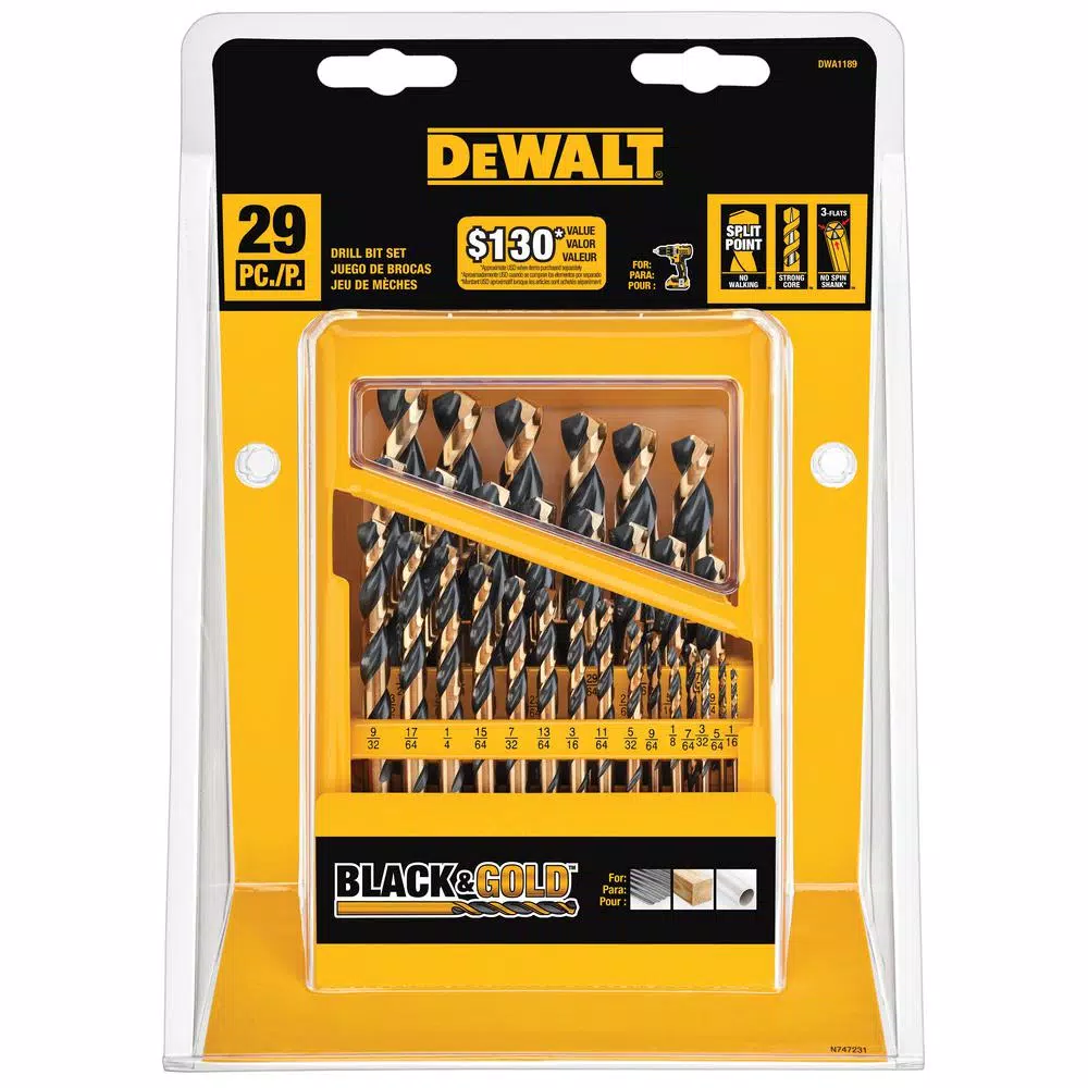 DEWALT Black and Gold Drill Bit Set (29-Piece) and#8211; XDC Depot