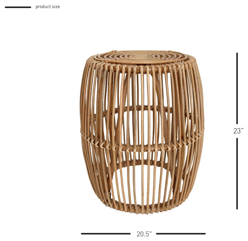 Keegan Rattan End Table   Tropical   Side Tables And End Tables   by HedgeApple  Houzz