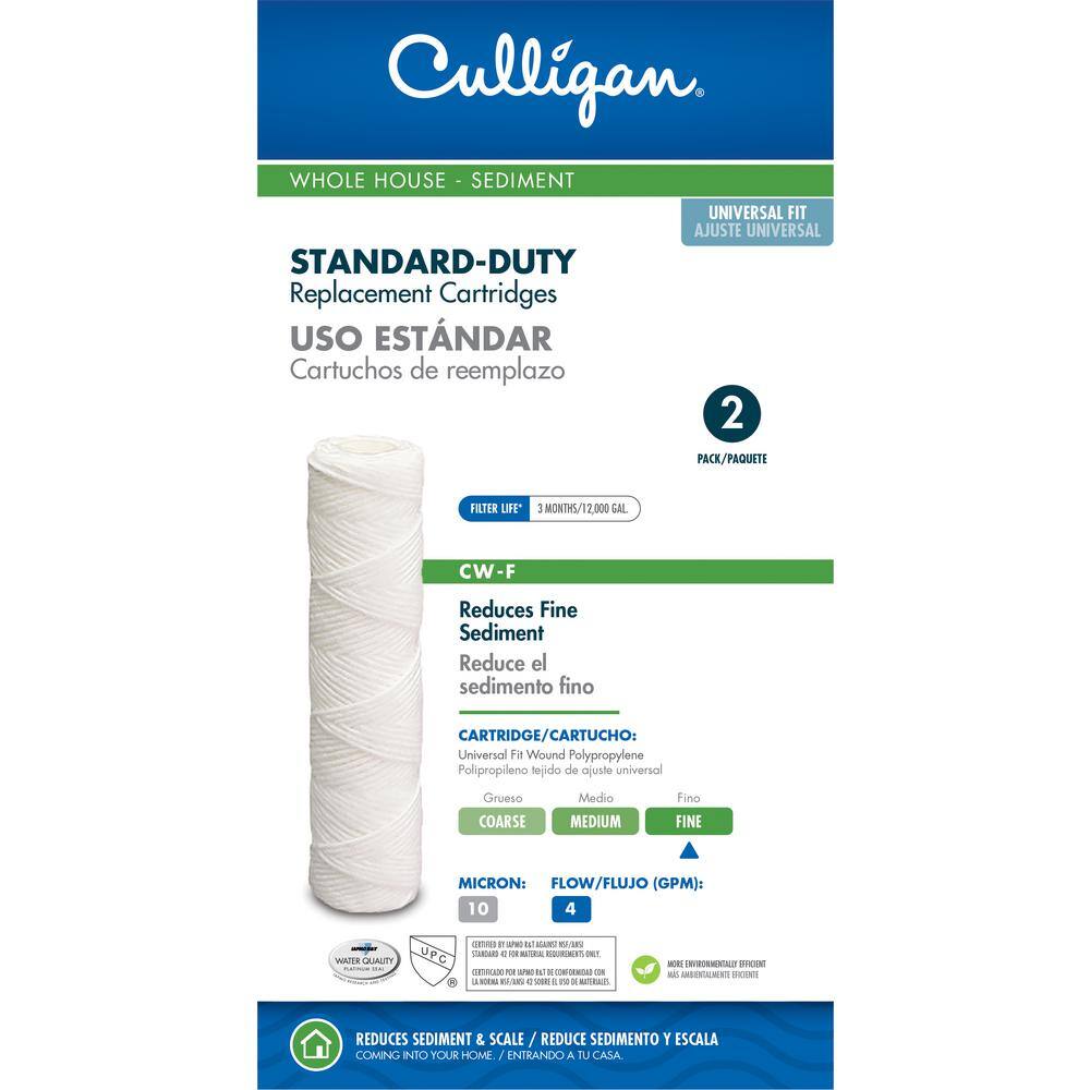 Culligan Universal 10-Micron Cord Wound Sediment Replacement Cartridge Water Filtration System CW-F