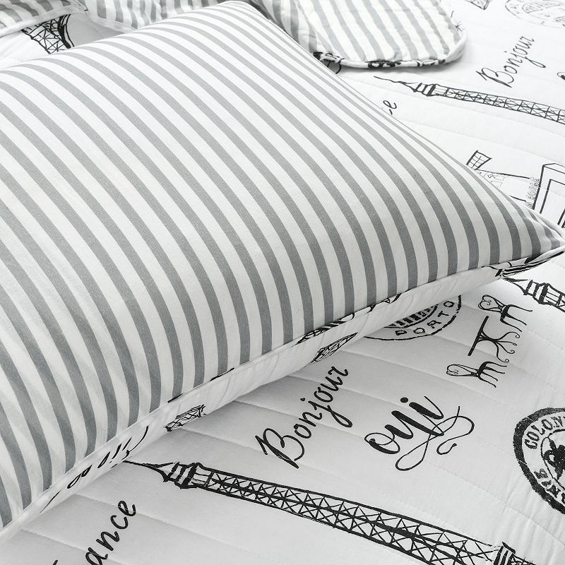 Lush Decor Paris Bonjour Quilt Set with Shams