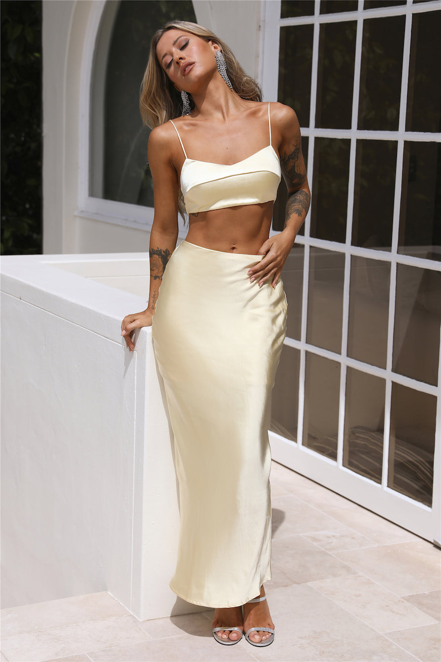 Your Dream Girl Maxi Skirt Yellow