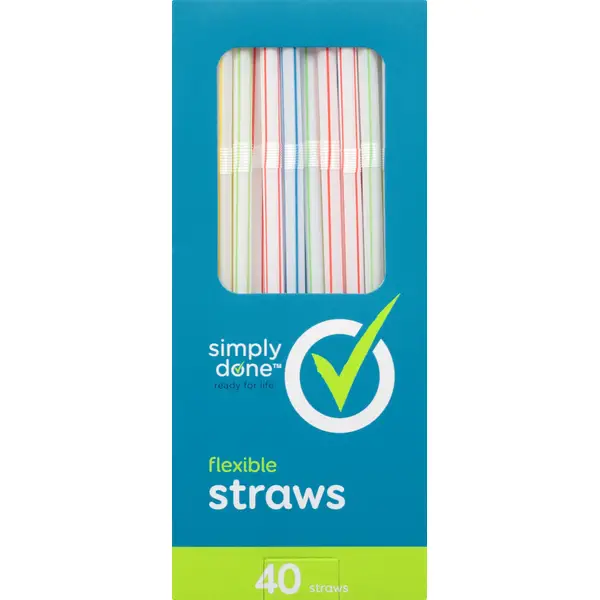 Simply Done 40-Count Flexible Bend Straws