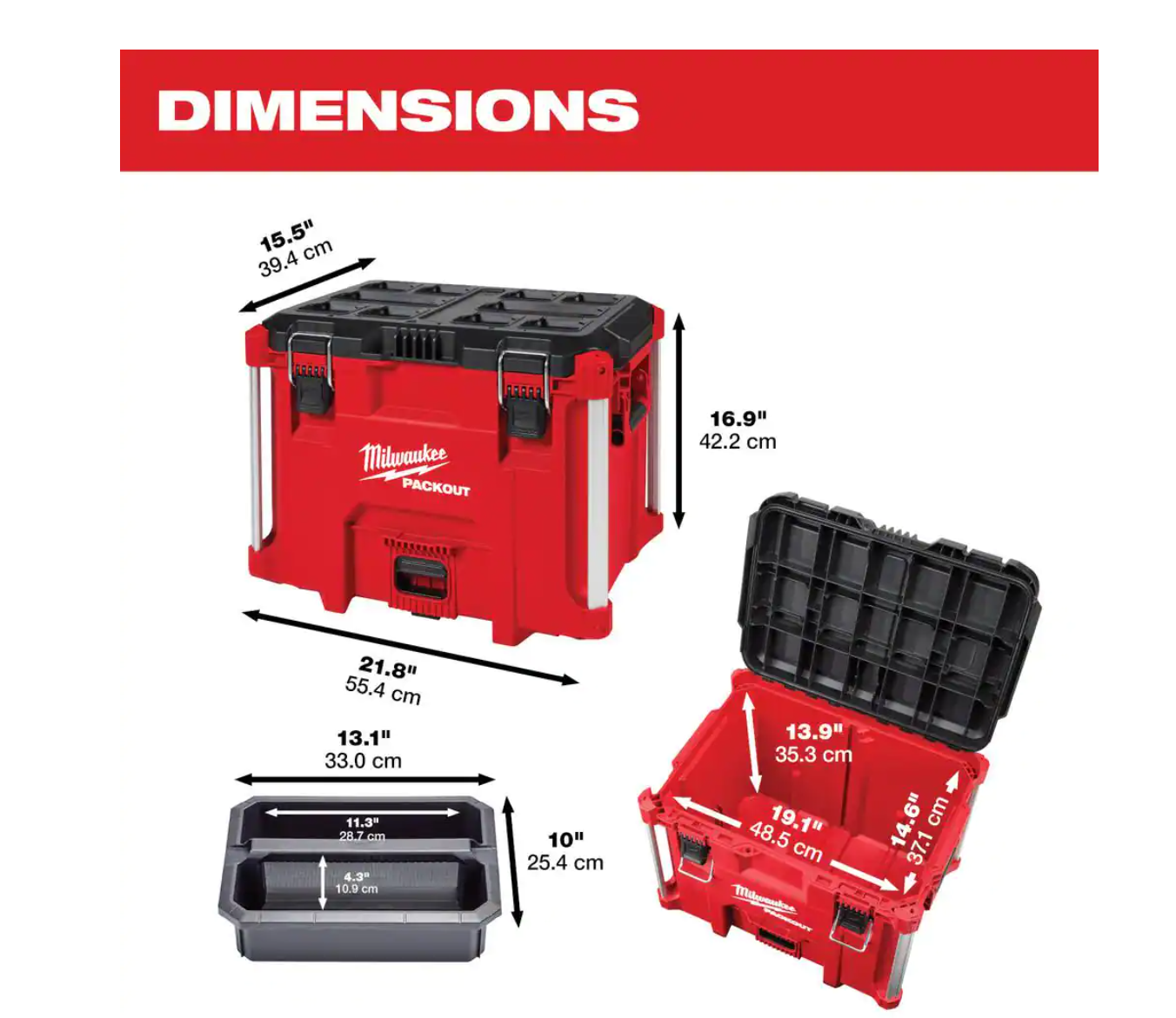 Milwaukee 48-22-8429 PACKOUT 22 in. Modular XL Tool Box