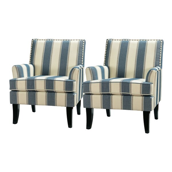 Akorda Classic Patterned Upholstered Nailhead Trim Armchairs Set of 2 by HULALA HOME