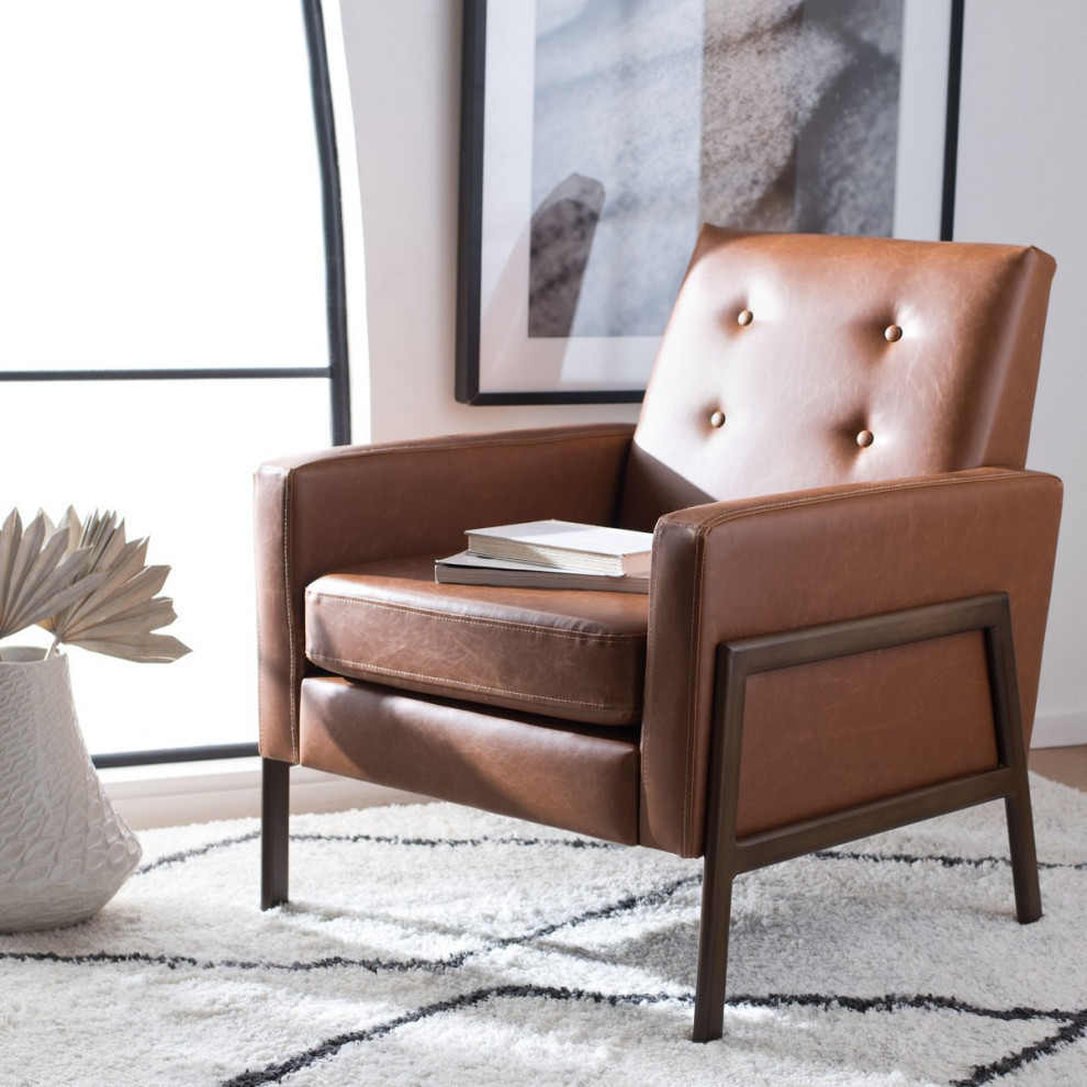 Donald Sofa Accent Chair  Light Brown   Midcentury   Armchairs And Accent Chairs   by Rustic Home Furniture Deco  Houzz