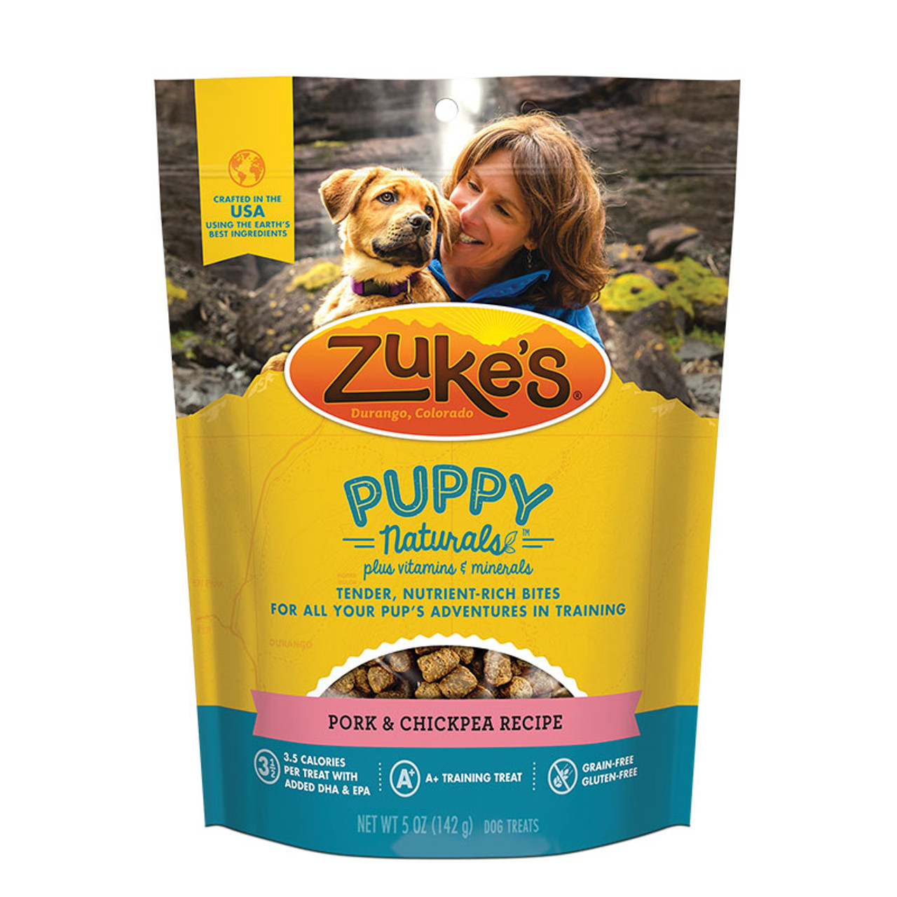 Zuke's Puppy Naturals Pork and Chickpea Dog Treats， 5 OZ.