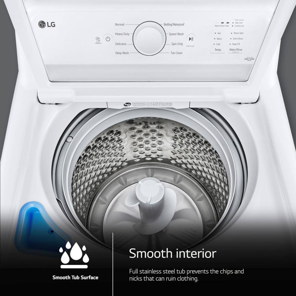 LG 4.1 cu. ft. Top Load Washer with Agitator in White WT6105CW