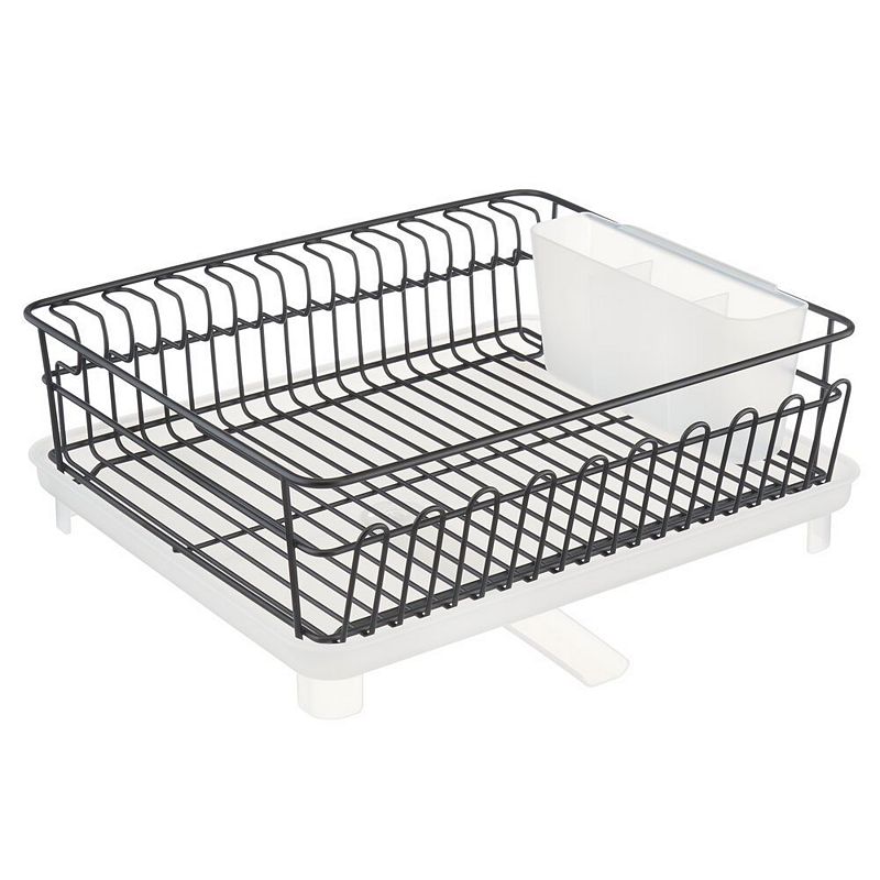 mDesign Kitchen Dish Drying Rack with Swivel Spout， 3 Pieces