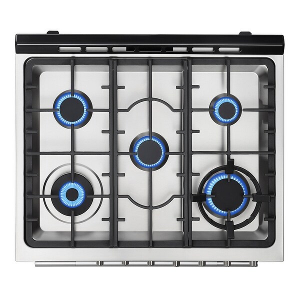 30-inch 5.0-cu. ft Slide-in Stainless Steel Single Oven Gas Range with 5 Sealed Burner Cooktop