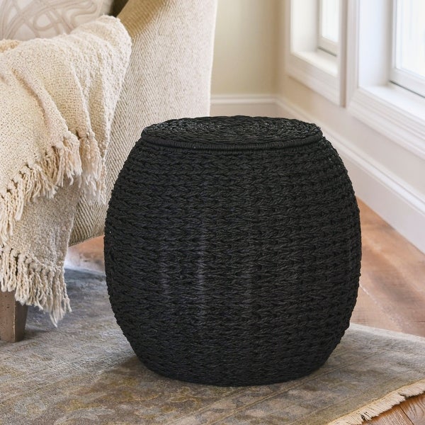 Household Essentials Indoor/Outdoor Barrel Basket Side Table