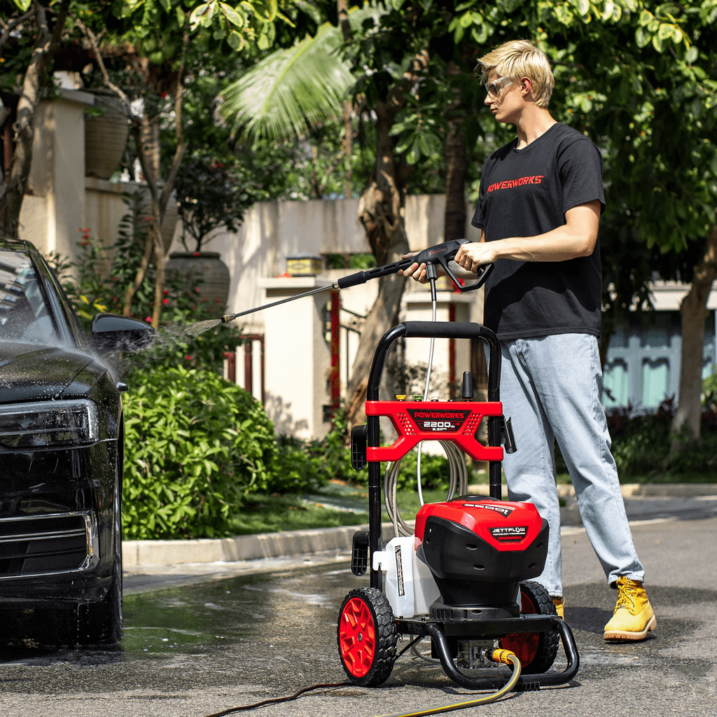 POWERWORKS 2200 PSI 2.3 GPM 14-Amp Brushless Electric Pressure Washer  with 25ft High Pressure Hose and 5 Nozzles for Car Garden Cleaning