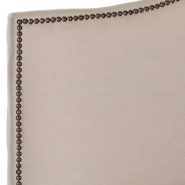 Safavieh Connie Taupe Camelback Upholstered Headboard - Silver Nailhead (King) - - 9529887